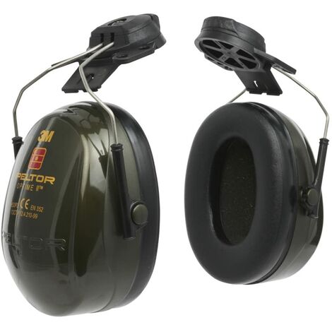 3M H520P3EA-410-GQ Cuffie Protettive con Attacco per Elmetto, 30 dB, Verde
