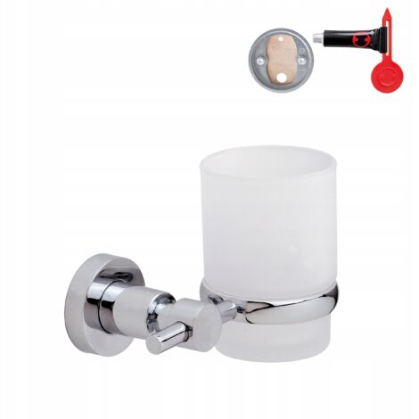 Inda A22100CR02 EXPORT Portabicchiere A Parete Con Bicchiere In PMMA Finitura Cromo