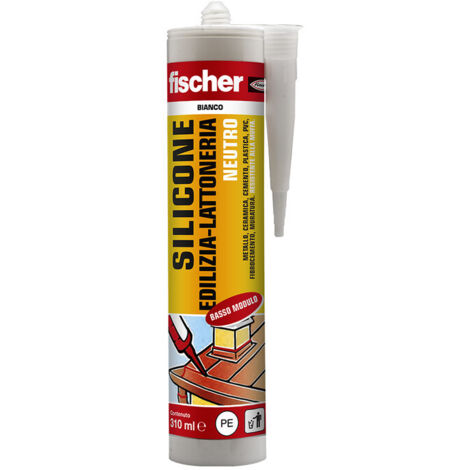 Fischer, Silicone Sigillante SBM 310 Marrone, Neutro A Basso Modulo, Elastico, Senza Solventi, Per Edilizia, Lattoneria, Facciate, Vetrate, Inodore, Uso Esterno/Interno, 9373