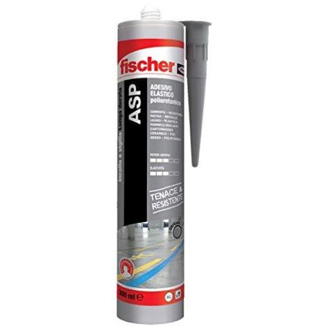 Fischer ASP Grigio, Adesivo Sigillante Tenace e Resistente per Giunti a Pavimento, in Facciata, Condotte, Lamiera e Carrozzeria, Cartuccia in Alluminio 300 ml, 544917