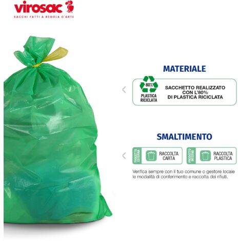 VIROSAC Antispigolo - Sacchetti Robusti E Resistenti, Ideali Per  Giardinaggio E Calcinacci Con Laccio Di Chiusura Integrato 