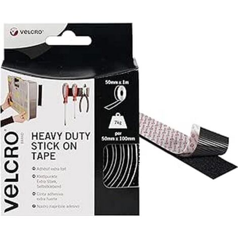 VELCRO® Nastro Adesivo Nero - 16 Metri X 2,5 Cm Di Larghezza - Resistente All'Acqua - Per Oggetti Pesanti - Made In USA - 2