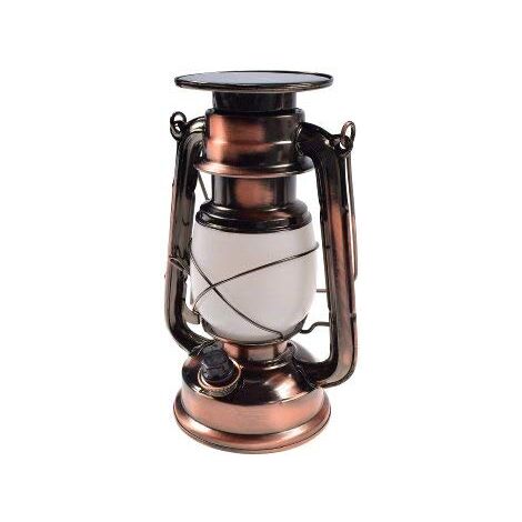 LANTERNA IN METALLO RAME STILE LUME A OLIO ROSE HONG KONG A BATTERIA VINTAGE