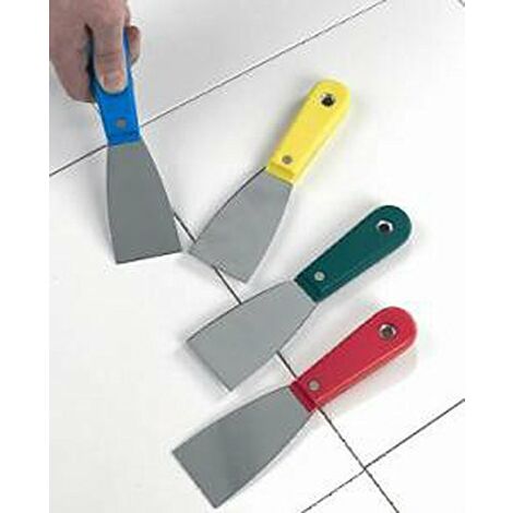 auk hq059-y raschietto a mano in acciaio INOX con manico in plastica, 38 mm, x 0.8 mm.