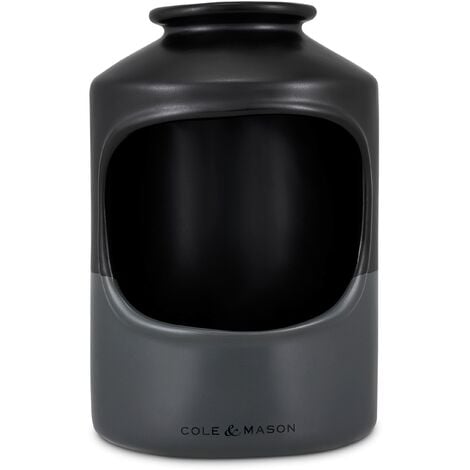 Cole & Mason H822136 Strethall Vaso Porta Sale per Cucina, Ceramica, Nero,  Grigio, 163mm x 110mm