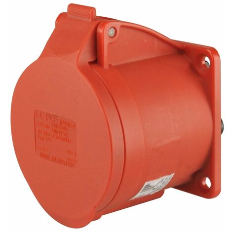 Spina Da Parete CEE 32A 5 Poli Rossa - In Poliammide Resistente, IP44 - Foto 3