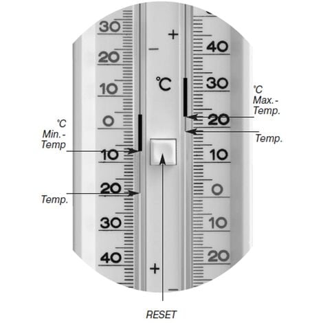 TFA Dostmann Maxima-Mima Termometro analogico 10.3014.02 Alti e Bassi  Resistente alle intemperie Bianco L