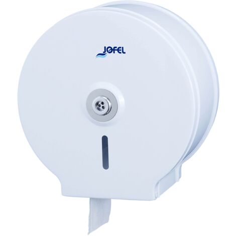 Distributore Carta Igienica Jofel Classic - Per Rotoli Fino A 200m, Acciaio Bianco, Antivandalico - Foto 7