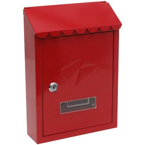Kippen 10005BR - Cassetta Postale Modello "IRON" di Colore Rosso. Dimensioni: 300x210x70mm.