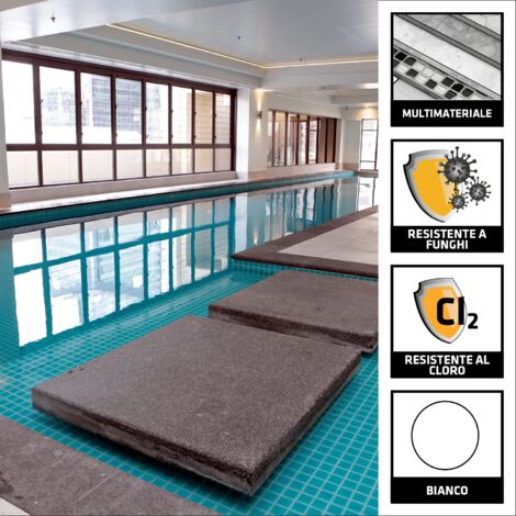 Sika - Sikasil Pool, Bianco - Sigillante siliconico per giunti di piscine - Monocomponente - Alta resistenza al cloro - Cartuccia da 300ml
