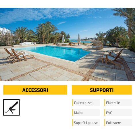 Sika - Sikasil Pool, Bianco - Sigillante siliconico per giunti di piscine - Monocomponente - Alta resistenza al cloro - Cartuccia da 300ml