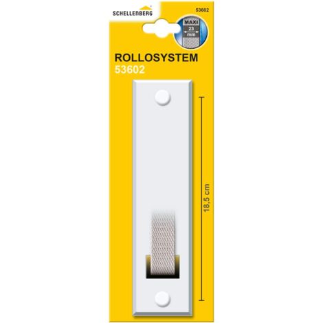 Schellenberg 53602 Placca tapparelle avvolgibili STANDARD Maxi: 23 mm di larghezza del nastro, piastra tapparella con spaziatura dei fori 18,5 cm, bianco (1/6)