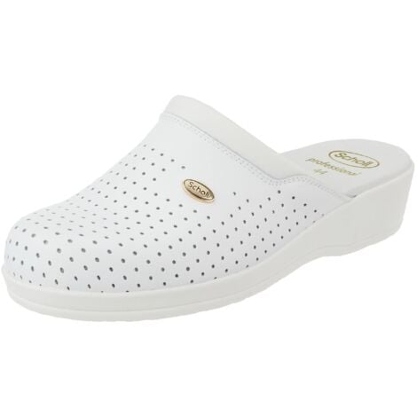 Zoccoli Sanitari Scholl Clog Backguard - Unisex Adulto, Tomaia In Pelle, Suola In Gomma | Calzature Medicali