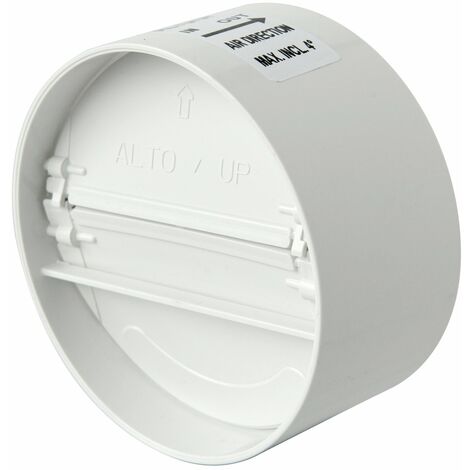 La Ventilazione VLG100B Valvola a Farfalla di Non Ritorno Aria in ABS con Guarnizione Compensativa, per Tubi Diametro 100-110 mm, Bianco