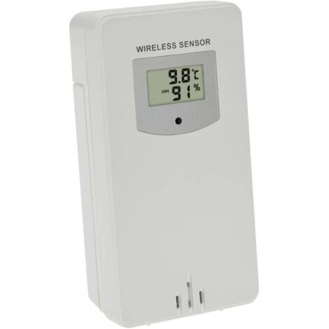 TFA Dostmann Trasmettitore aggiuntivo o sostitutivo, 30.3253.02, per stazione meteo Luna (35.1165.01) e OAK (35.1167.54), 433 MHz, bianco
