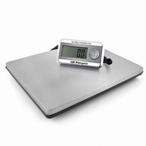 Orbegozo Pc 5500 - Bilancia da cucina industriale, capacità massima 200 kg, superficie in acciaio inox (39 x 31 cm), funzione tara, funziona a batteria e con adattatore di corrente (1/5)