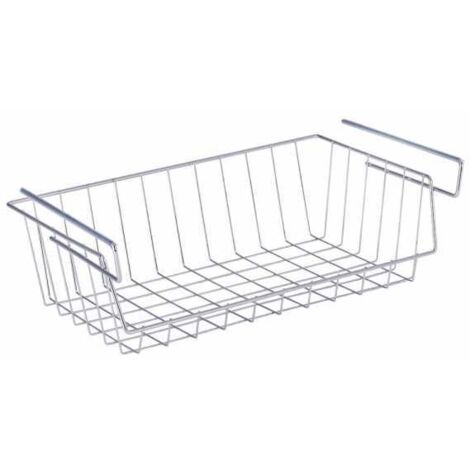 Wenko 2304100 Cesto per mensola in cromo 44 x 15 x 27 cm, Bianco
