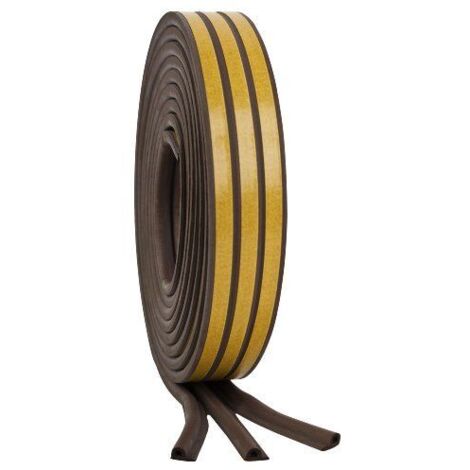 tesamoll P-Profile Seal - Gomma Sigillante per l'Isolamento degli Spazi tra Porte e Finestre - Marrone - 10 m x 9 mm x 5,5 mm