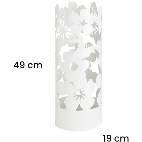 Baroni Home Portaombrelli Design Moderno Porta Ombrelli in Metallo Flowers  con 2 Gancini e Vaschetta Scolapioggia