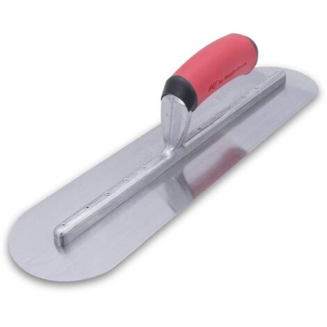 Frattazzo lisciante Marshalltown completamente arrotondato con impugnatura in acciaio a presa morbida, utensile per stuccatori, dimensioni della frattazzo: 406x102 mm