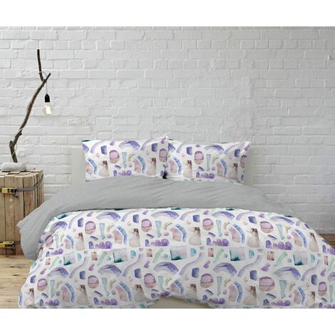 Italian Bed Linen Parure Copripiumino con Stampa Digitale a Copertura  Totale Sul Sacco e Sulle Federe