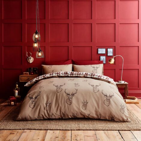 Catherine Lansfield - Set di biancheria per letto singolo Copripiumino 135 x 200 cm e Federa 50 x 75 cm