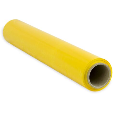 Ofituria Film Amarillo para Embalar 50 cm de ancho y estirable hasta 300 Metros de Longitud – Rollo de Film Elástico Manual para Embalaje Industrial – 1 unidad (1/4)