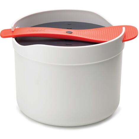 Joseph Joseph M-Cuisine Pentola a vapore per riso e cereali, lavabile in lavastoviglie, pietra/arancio, 2 litri (1/4)