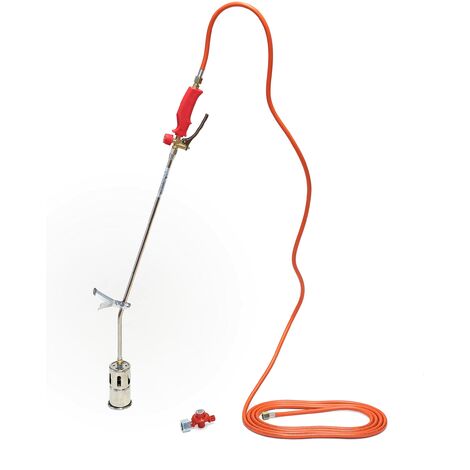 ROTHENBERGER Industrial RoMaxi Premium - Abflammgerät 030957E inkl. 5m Propan Gas Schlauch & Propan Konstantregler, Brenner, Unkraut Vernichter, Dach- und Bitumenbahnen
