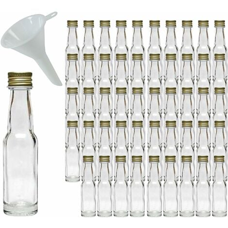 mikken 50 mini bottiglie di vetro da 20 ml con tappo a vite