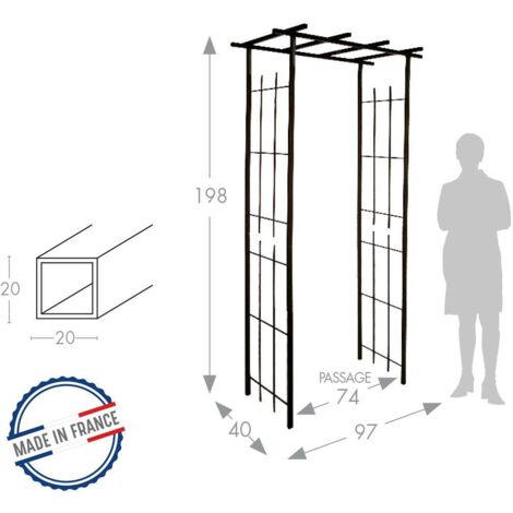 Arco Per Piante Rampicanti In Metallo - Struttura In Ferro Anticato 180x50x250 Cm Per Giardino - Foto 11