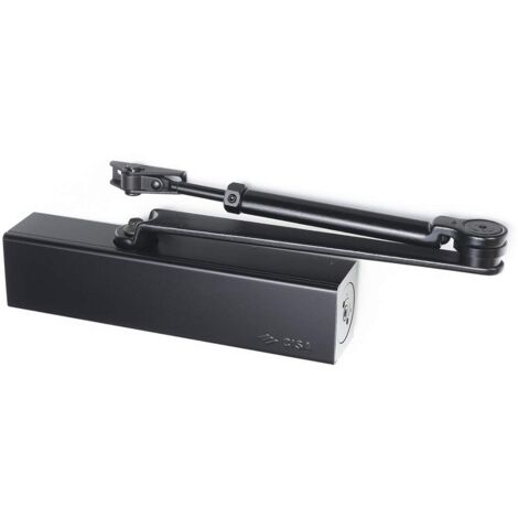 CISA 1C161105090, Chiudiporta Forza Regolabile Professional Plus 2, con Arresto, EN 2-6, Nero Opaco, Largh. Porta Max 850-1250