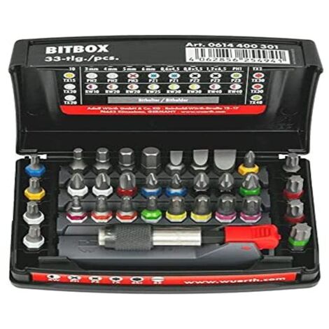 Würth Bitbox 0614400301 - Set di punte per trapano magnetiche, 33 pezzi