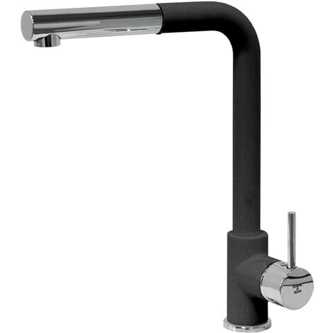 Miscelatore Plados monocomando VEMIXEXTL con canna a 90Ã‚Â° e doccia estraibile - Nero Metal