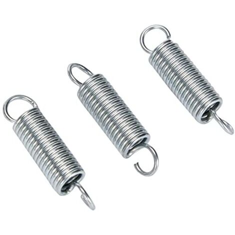 Chapuis, Set di 3 molle di tensione con ganci a molla in acciaio zincato, molle a doppio gancio, molle di trazione a spirale, diametro 0,9 mm, lunghezza 30 mm