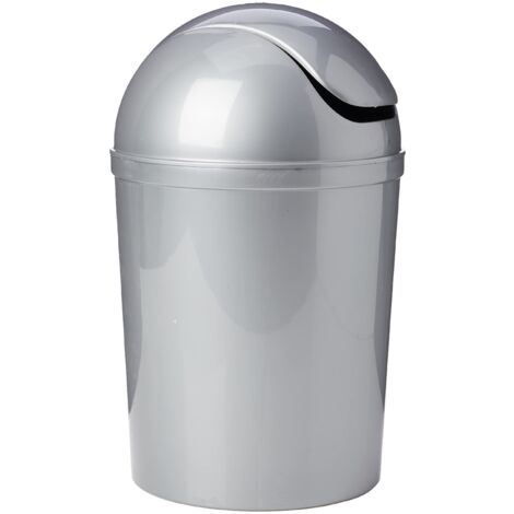 Wenko 21886100 - Pattumiera con coperchio oscillante, 19,8 x 19,8 x 31,5 cm, colore: Grigio