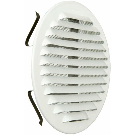 La Ventilazione GABTU125R Griglia Tonda Universale con Molle, Alluminio Bianco, ø155 mm