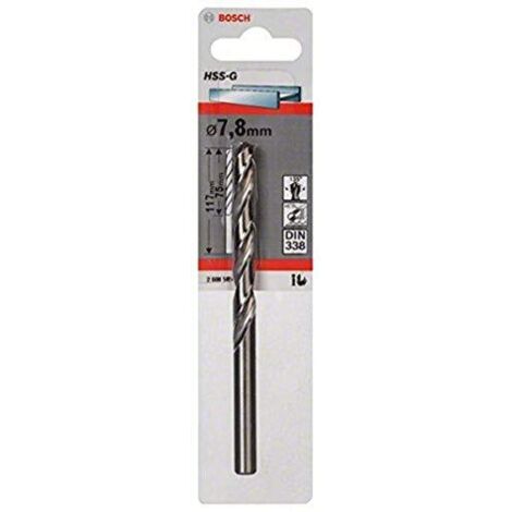 Bosch Professional BOS-2608585931 - Punta da trapano per metalloHSS-G DIN338: 7,8 x75 x117, Ø 7,8 mm, Nero (1/4)