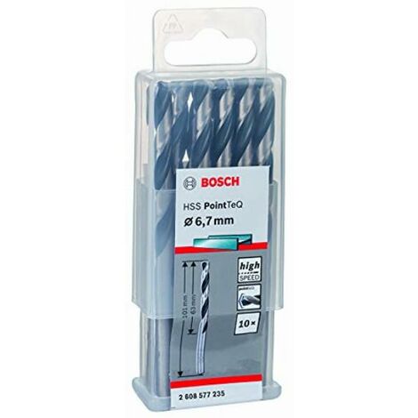 Trapano a spirale in metallo HSS PointTeQ, DIN 338, 6,7 mm, confezione da 10