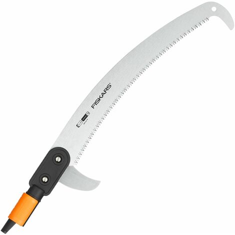 Fiskars Seghetto Curvo per Manico telescopico, Testa d'attrezzo, Lunghezza: 55 cm, Lama in Acciaio temprato, Nero/Arancione, QuikFit, 1000691