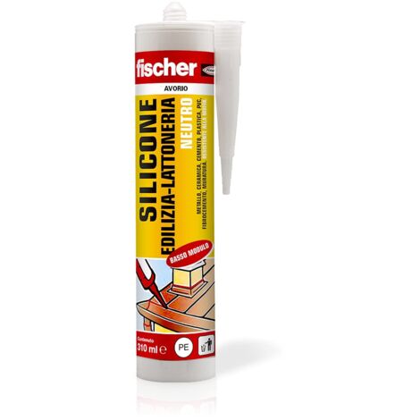 Fischer SBM 310 Avorio, Silicone Sigillante Basso Modulo Neutro per Edilizia, Elastico, Inodore, Senza Solventi, Interni/Esterni, Lattoneria, Facciate, Vetrate