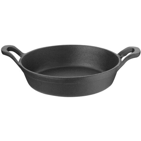 Olympia - Teglia rotondo in ghisa, 180 mm, resistente, colore: nero (1/5)