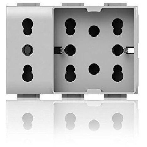 Presa elettrica universale 10/16A 3 moduli Side 4Box Unica per Vimar Plana 4B.V14.H21.XL (1/5)