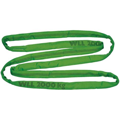 Cinghia Di Sollevamento Professionale, 2 T, Circonferenza 4 M, Cinghia Di Sollevamento Pesi, 2000 Kg, Conforme Alla Norma DIN EN 1492-2, Anelli Circolari Di Colore Verde, Cinghia Di Sollevamento