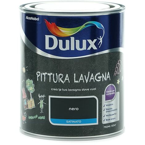 Dulux Pittura Nera all'Acqua Effetto Lavagna, 0.75 Litri, Nero (1/6)