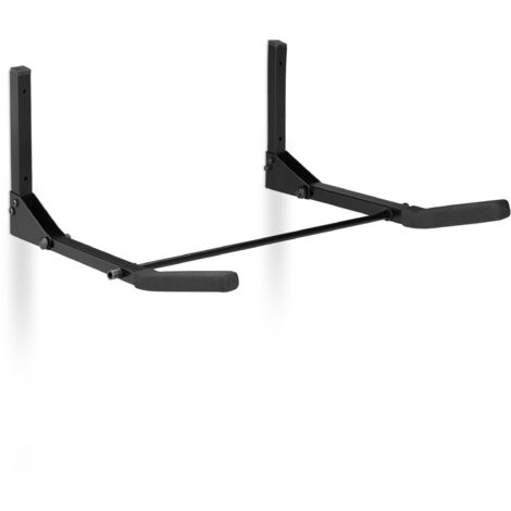 Relaxdays Portabici da Muro, Staffe Richiudibili, Capacità di Carico 30 kg, Supporto per Bicicletta, 19,5x44x47 cm, nero (1/5)