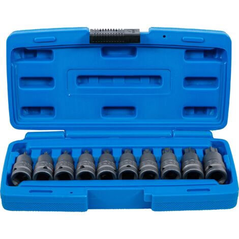 Serie di bussole  12,5 mm (1/2")  profilo a T (per Torx) T20 - T70  10 pz.