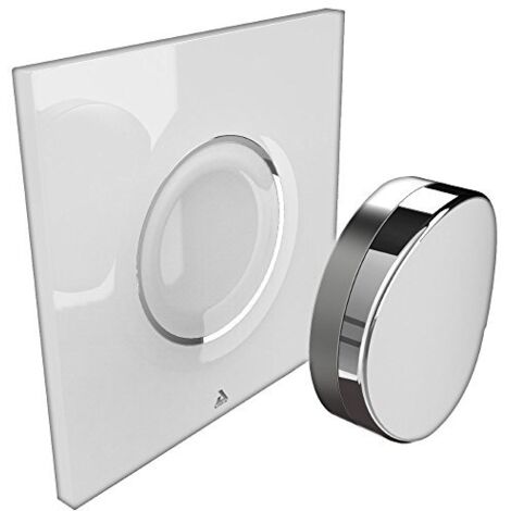 AwoX SP-B SmartPEBBLE Interruttore Bluetooth con comando a gesti, plastica/metallo bianco/cromato, dimensioni: 80 x 80 mm