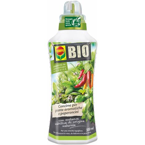 COMPO Bio Concime per Piante Aromatiche e Peperoncini 500ml (1/4)