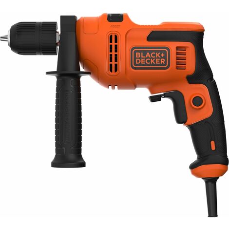 BLACK+DECKER BEH200K-QS Trapano a Percussione Filo, Impugnatura Laterale  per Maggiore Comfort, in Valigetta